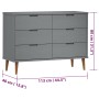 Mesita de noche MOLDE madera maciza de pino gris 113x40x80 cm de vidaXL, Cajoneras - Ref: Foro24-350509, Precio: 204,84 €, De...