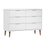 Mesita de noche MOLDE madera maciza de pino blanca 113x40x80 cm de vidaXL, Cajoneras - Ref: Foro24-350508, Precio: 204,95 €, ...