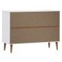 Mesita de noche MOLDE madera maciza de pino blanca 113x40x80 cm de vidaXL, Cajoneras - Ref: Foro24-350508, Precio: 204,95 €, ...