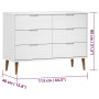 Mesita de noche MOLDE madera maciza de pino blanca 113x40x80 cm de vidaXL, Cajoneras - Ref: Foro24-350508, Precio: 204,95 €, ...