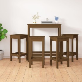 5-piece bar set solid honey brown pine wood by vidaXL, Furniture sets for kitchens and dining rooms - Ref: Foro24-3124700, Pr...