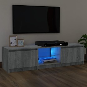 TV stand with LED lights in Sonoma gray, 140x40x35.5 cm by vidaXL, TV Furniture - Ref: Foro24-815712, Price: 104,29 €, Discou...