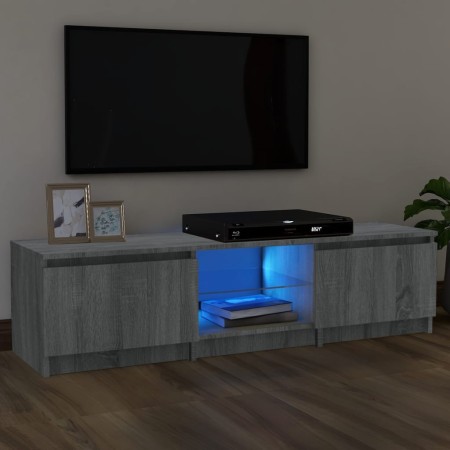 Mueble para TV con luces LED gris Sonoma 140x40x35,5 cm de vidaXL, Muebles TV - Ref: Foro24-815712, Precio: 104,29 €, Descuen...