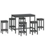 Set de bar 7 piezas madera maciza de pino gris de vidaXL, muebles para cocinas y comedores - Ref: Foro24-3124709, Precio: 343...