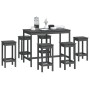 7-teiliges Bar-Set aus massivem grauem Kiefernholz von vidaXL, Möbelsets für Küchen und Esszimmer - Ref: Foro24-3124709, Prei...