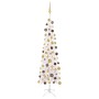 Árbol Navidad artificial delgado con LEDs y bolas blanco 180 cm de vidaXL, Arboles de navidad - Ref: Foro24-3078021, Precio: ...