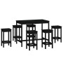 7-teiliges Bar-Set aus massivem schwarzem Kiefernholz von vidaXL, Möbelsets für Küchen und Esszimmer - Ref: Foro24-3124711, P...