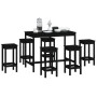 7-teiliges Bar-Set aus massivem schwarzem Kiefernholz von vidaXL, Möbelsets für Küchen und Esszimmer - Ref: Foro24-3124711, P...