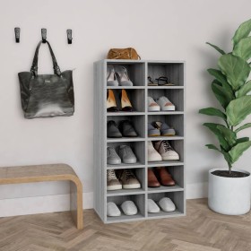 Mueble zapatero madera contrachapada gris Sonoma 54x34x100,5 cm de vidaXL, Zapateros y organizadores de calzado - Ref: Foro24...