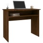 Escritorio de madera contrachapada marrón roble 90x50x74 cm de vidaXL, Escritorios - Ref: Foro24-815464, Precio: 54,99 €, Des...