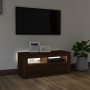 Mueble de TV con luces LED roble marrón 90x35x40 cm de vidaXL, Muebles TV - Ref: Foro24-815692, Precio: 58,39 €, Descuento: %