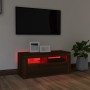 Mueble de TV con luces LED roble marrón 90x35x40 cm de vidaXL, Muebles TV - Ref: Foro24-815692, Precio: 58,39 €, Descuento: %