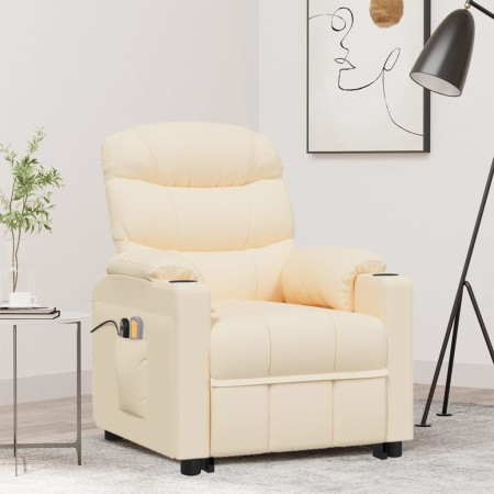 Liftable cream fabric massage chair by vidaXL, Electric massage chairs - Ref: Foro24-3143550, Price: 394,21 €, Discount: %