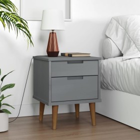 MOLDE bedside table solid gray pine wood 40x35x48 cm by vidaXL, Nightstands - Ref: Foro24-350497, Price: 72,43 €, Discount: %