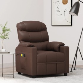 Brown synthetic leather elevating massage chair by vidaXL, Electric massage chairs - Ref: Foro24-3143524, Price: 421,99 €, Di...