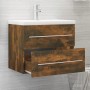 Smoked oak plywood washbasin cabinet 60x38.5x48 cm by vidaXL, Bathroom furniture - Ref: Foro24-815642, Price: 45,33 €, Discou...