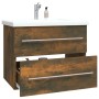 Waschbeckenschrank aus geräuchertem Eichensperrholz, 60 x 38,5 x 48 cm von vidaXL, Badezimmermöbel - Ref: Foro24-815642, Prei...