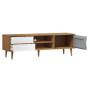 TV cabinet MOLDE solid brown pine wood 158x40x49 cm by vidaXL, TV Furniture - Ref: Foro24-350534, Price: 151,31 €, Discount: %