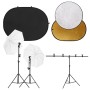 Photography studio kit with lights, backdrop, and reflector by vidaXL, Flashes and studio lighting - Ref: Foro24-3143946, Pri...