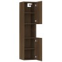 Badezimmerschrank Holzwerkstoff Eiche braun 30x30x130 cm von vidaXL, Badezimmermöbel - Ref: Foro24-815641, Preis: 63,22 €, Ra...