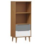 Librería MOLDE madera maciza de pino marrón 60x35x133,5 cm de vidaXL, Librerías y estanterías - Ref: Foro24-350537, Precio: 6...