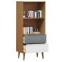 Librería MOLDE madera maciza de pino marrón 60x35x133,5 cm de vidaXL, Librerías y estanterías - Ref: Foro24-350537, Precio: 6...