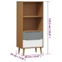 Librería MOLDE madera maciza de pino marrón 60x35x133,5 cm de vidaXL, Librerías y estanterías - Ref: Foro24-350537, Precio: 6...