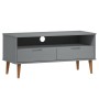 Mueble de TV MOLDE madera maciza de pino gris 106x40x49 cm de vidaXL, Muebles TV - Ref: Foro24-350533, Precio: 63,61 €, Descu...