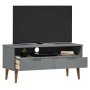 Mueble de TV MOLDE madera maciza de pino gris 106x40x49 cm de vidaXL, Muebles TV - Ref: Foro24-350533, Precio: 63,61 €, Descu...