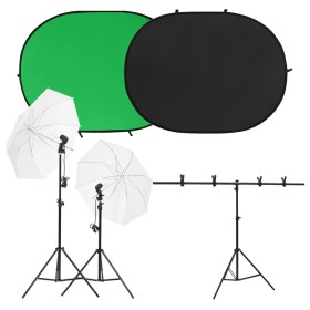 Fotostudio-Kit mit Beleuchtung und Hintergrund von vidaXL, Blitze und Studiobeleuchtung - Ref: Foro24-3143944, Preis: 157,99 ...