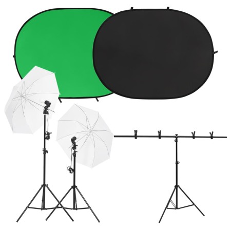 Fotostudio-Kit mit Beleuchtung und Hintergrund von vidaXL, Blitze und Studiobeleuchtung - Ref: Foro24-3143944, Preis: 157,38 ...