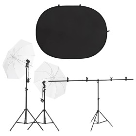 Kit de estudio fotográfico con iluminación y fondo de vidaXL, Flashes e iluminaciones de estudio - Ref: Foro24-3143937, Preci...