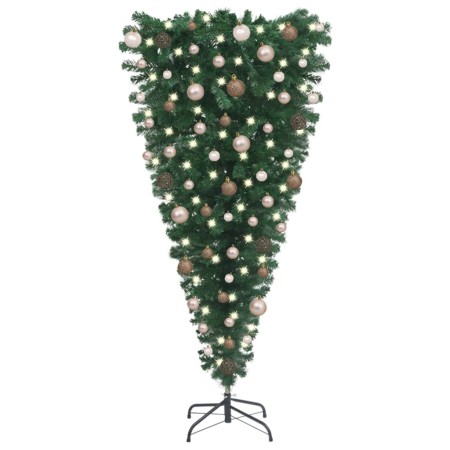 Árbol de Navidad artificial invertido con luces y bolas 180 cm de vidaXL, Arboles de navidad - Ref: Foro24-3078057, Precio: 6...