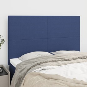 Cabeceros 4 unidades tela azul 72x5x78/88 cm de vidaXL, Cabeceros y pies de cama - Ref: Foro24-3116056, Precio: 110,99 €, Des...