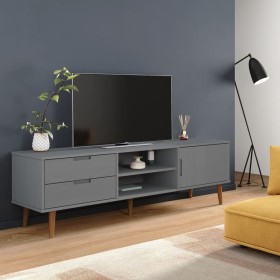 MOLDE Massivholz Kiefernholz TV-Möbel grau 158x40x49 cm von vidaXL, TV-Möbel - Ref: Foro24-350536, Preis: 173,64 €, Rabatt: %