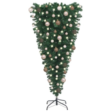 Inverted artificial Christmas tree with LEDs and balls 120 cm by vidaXL, Christmas trees - Ref: Foro24-3078055, Price: 55,19 ...