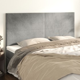 Headboards 4 units of light gray velvet 80x5x78/88 cm by vidaXL, Headboards and footboards - Ref: Foro24-3116106, Price: 112,...