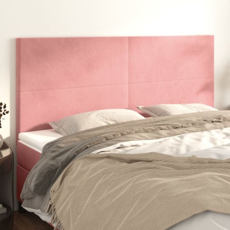 Cabeceros 4 unidades de terciopelo rosa 100x5x78/88 cm de vidaXL, Cabeceros y pies de cama - Ref: Foro24-3116123, Precio: 124...