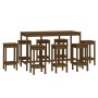 9-piece solid pine wood bar set in honey brown color. by vidaXL, Furniture sets for kitchens and dining rooms - Ref: Foro24-3...