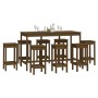 Set de bar 9 piezas madera maciza de pino marrón miel de vidaXL, muebles para cocinas y comedores - Ref: Foro24-3124720, Prec...