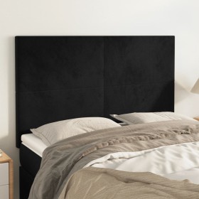 Headboards 4 units black velvet 72x5x78/88 cm by vidaXL, Headboards and footboards - Ref: Foro24-3116102, Price: 110,69 €, Di...