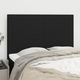 Cabeceros 4 unidades tela negro 72x5x78/88 cm de vidaXL, Cabeceros y pies de cama - Ref: Foro24-3116052, Precio: 110,35 €, De...