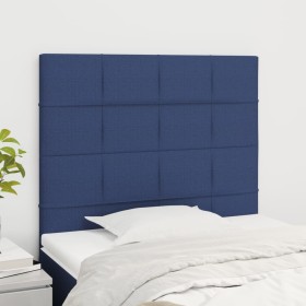 Cabeceros 2 unidades de tela azul 90x5x78/88 cm de vidaXL, Cabeceros y pies de cama - Ref: Foro24-3116320, Precio: 67,35 €, D...