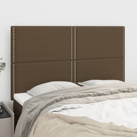 Headboards 4 units dark brown fabric 72x5x78/88 cm by vidaXL, Headboards and footboards - Ref: Foro24-3116193, Price: 97,31 €...