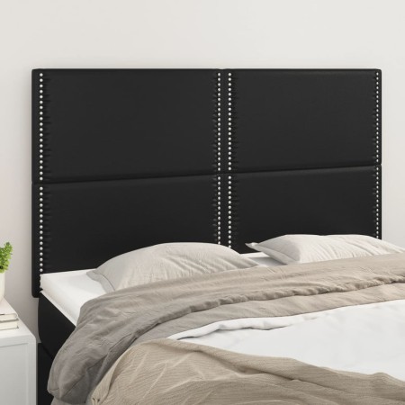 Headboards 4 units black synthetic leather 72x5x78/88 cm by vidaXL, Headboards and footboards - Ref: Foro24-3116282, Price: 1...