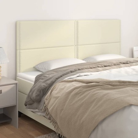 Headboards 4 units cream-colored synthetic leather 100x5x78/88 cm by vidaXL, Headboards and footboards - Ref: Foro24-3116302,...