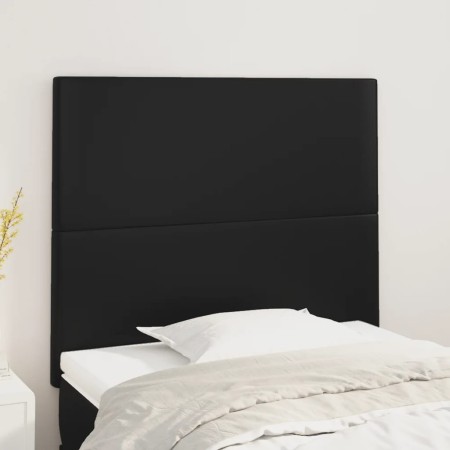 Headboards 2 units of black synthetic leather 90x5x78/88 cm by vidaXL, Headboards and footboards - Ref: Foro24-3116130, Price...