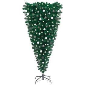 Árbol de Navidad artificial invertido con luces y bolas 180 cm de vidaXL, Arboles de navidad - Ref: Foro24-3078098, Precio: 5...