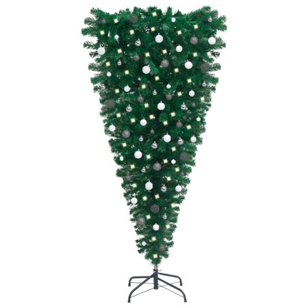 Umgedrehter künstlicher Weihnachtsbaum mit Lichtern und Kugeln 180 cm von vidaXL, Weihnachtsbäume - Ref: Foro24-3078098, Prei...