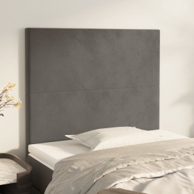 Cabeceros 2 unidades de terciopelo gris oscuro 100x5x78/88 cm de vidaXL, Cabeceros y pies de cama - Ref: Foro24-3116095, Prec...